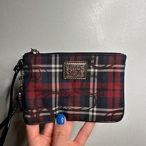 Y2K Coach Plaid Wristlet
